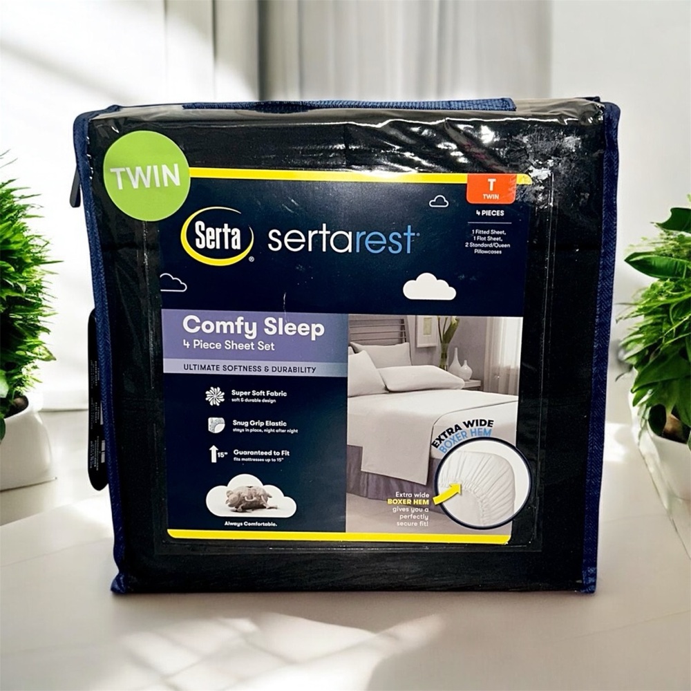 New Twin Serta Comfy Sleep 4pc Sheet Set